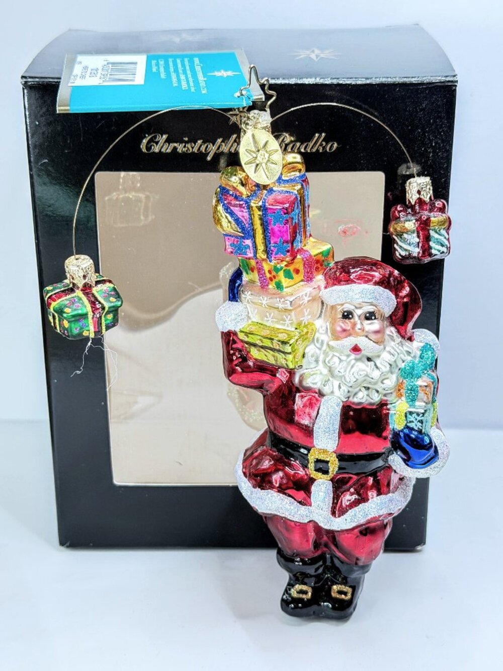 Christopher Radko Retired Lots A Loot Santa Gifts Glass Ornament Vintage XN117